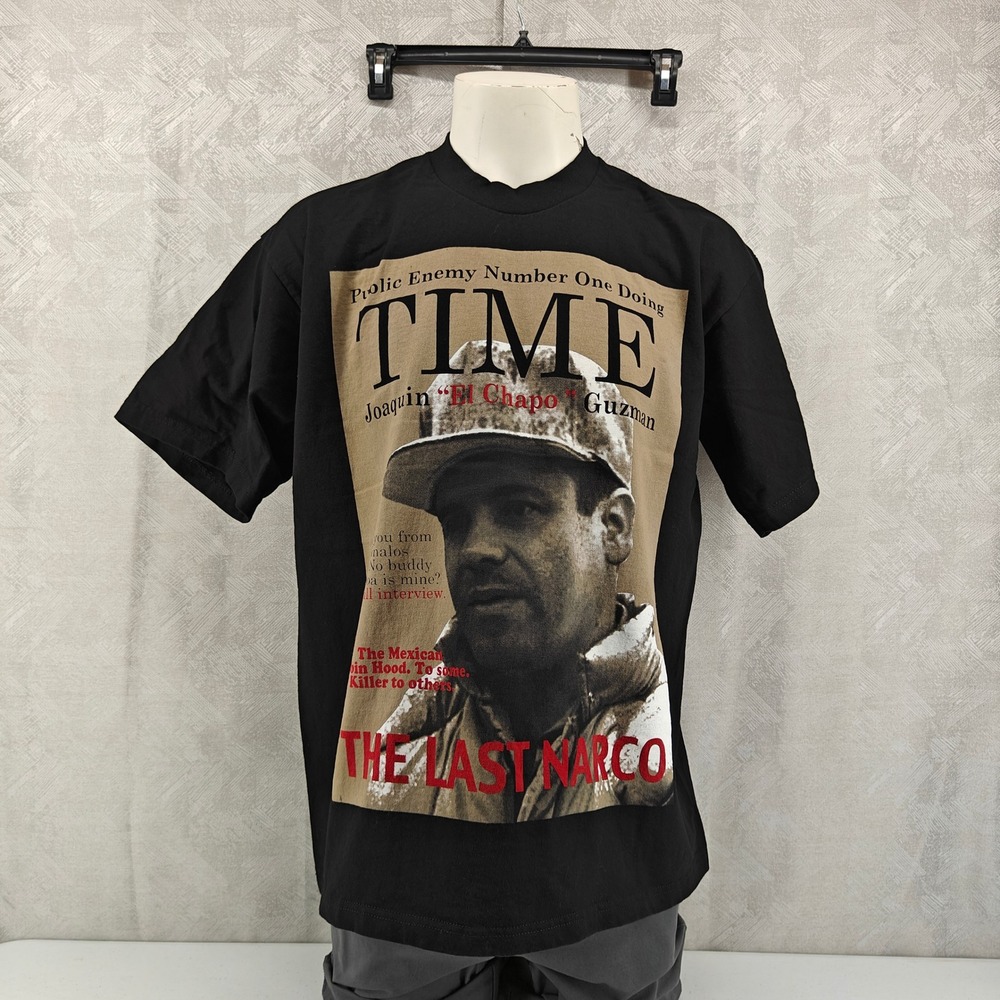 Vintage Joaquin El Chapo Guzman Shirt Mens XL Black The Last Narco Y2K Pro Tag